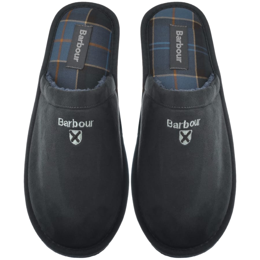 Image number 1 for Barbour Everitt Mule Slippers Navy
