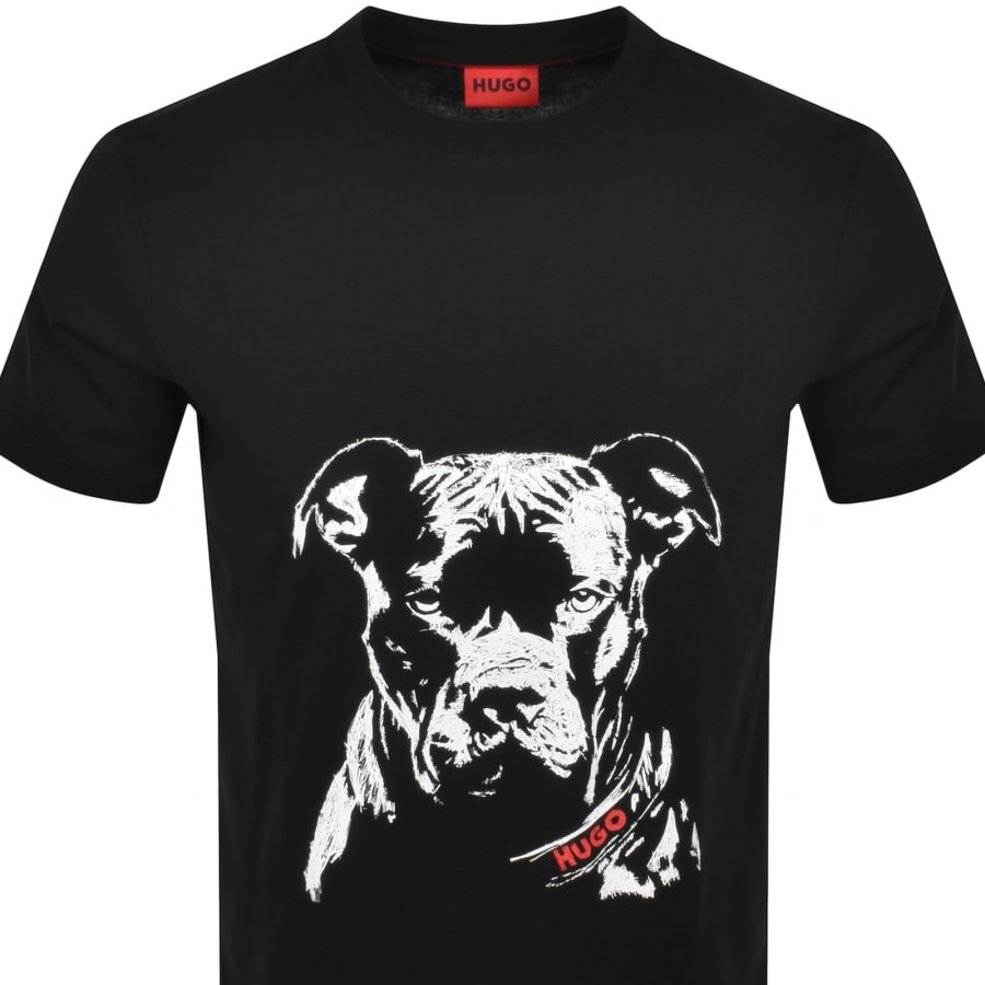 Image number 2 for HUGO Dubrox Dog Artwork T Shirt Black