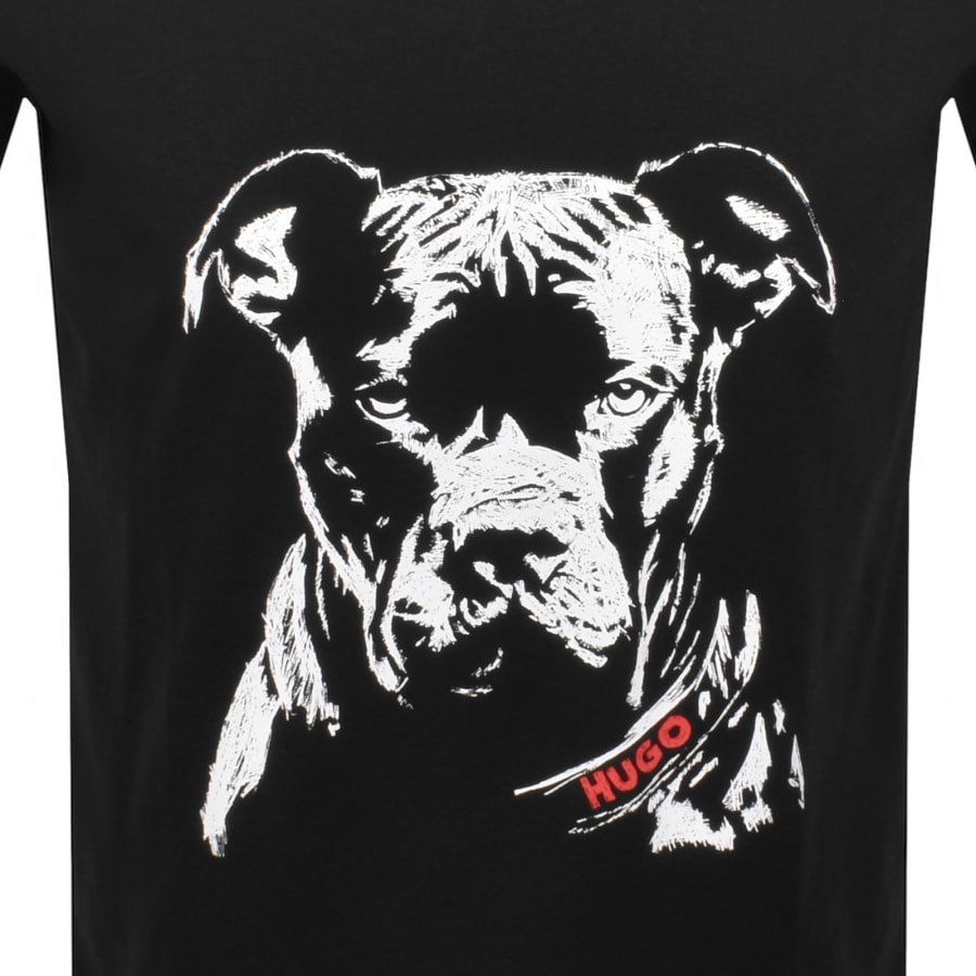 Image number 3 for HUGO Dubrox Dog Artwork T Shirt Black