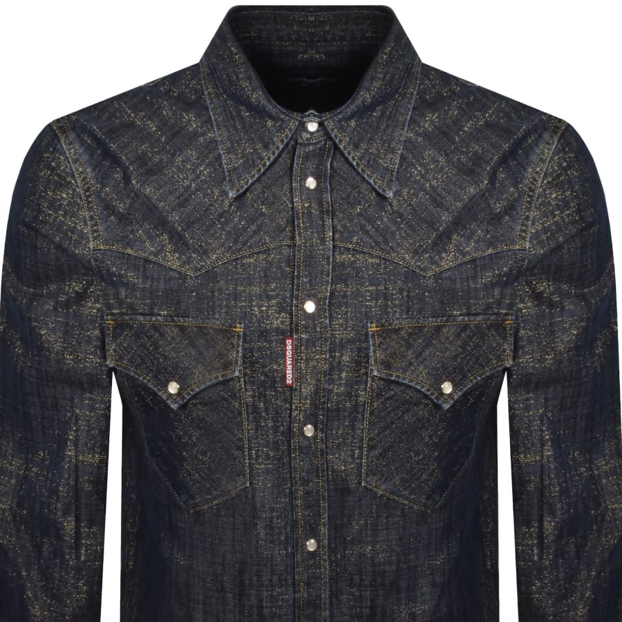 Image number 2 for DSQUARED2 Denim Lurex Shirt Blue