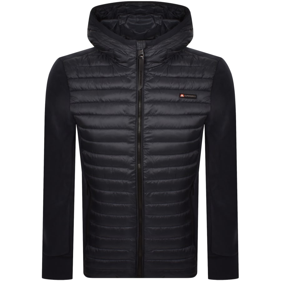 Image number 2 for Superdry Storm Fleece Hybrid Jacket Navy