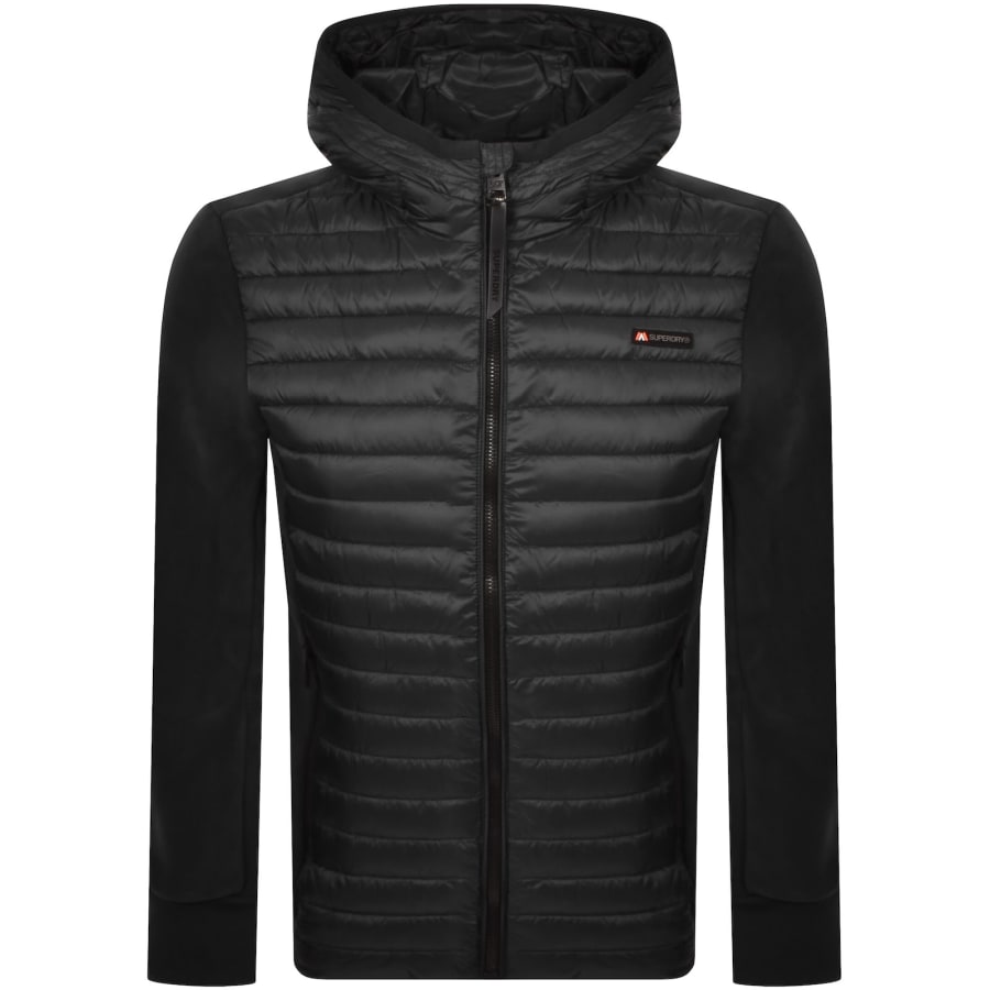 Image number 2 for Superdry Storm Fleece Hybrid Jacket Black