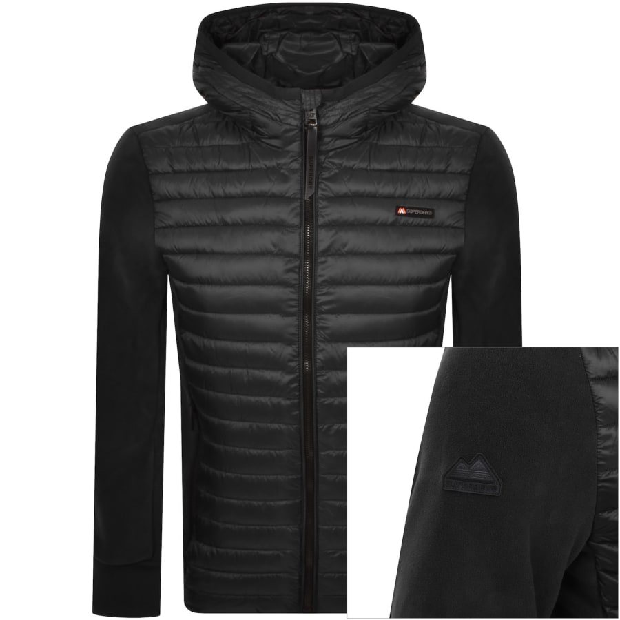 Image number 1 for Superdry Storm Fleece Hybrid Jacket Black