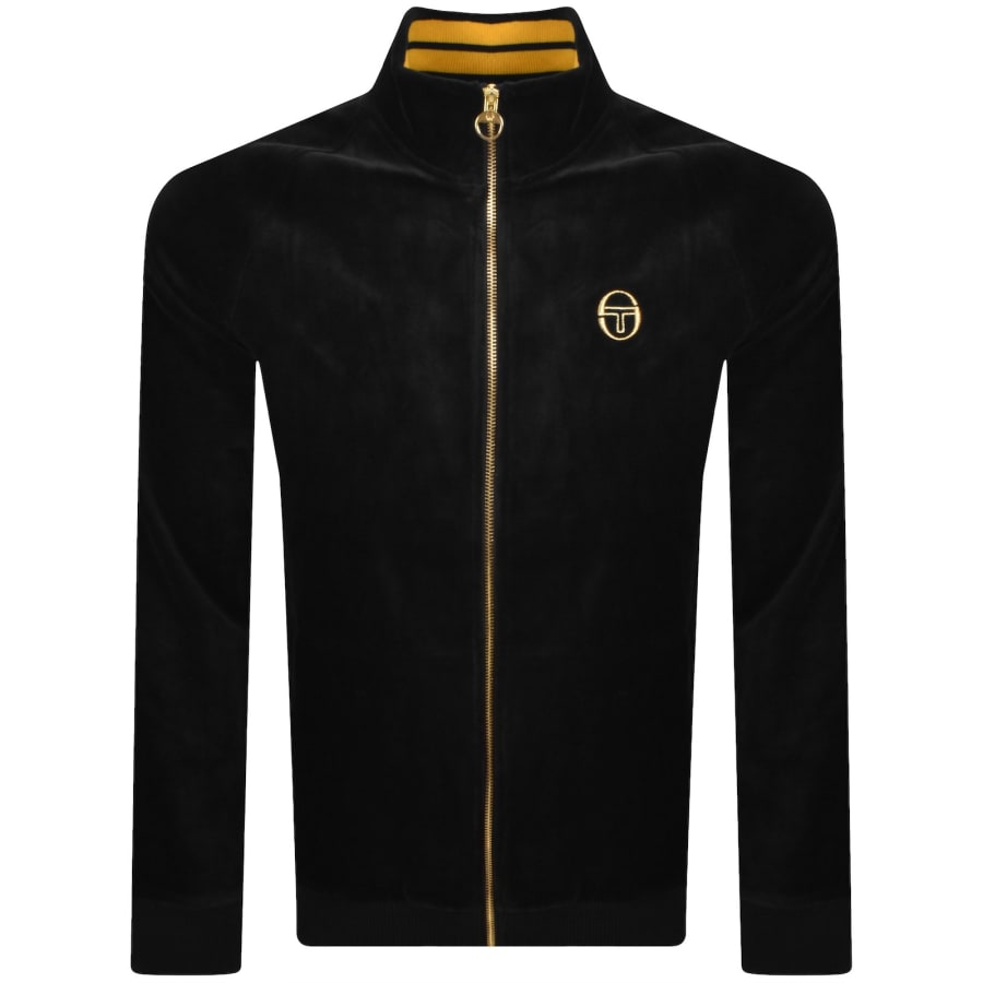 Image number 2 for Sergio Tacchini Court Velour Tracksuit Black