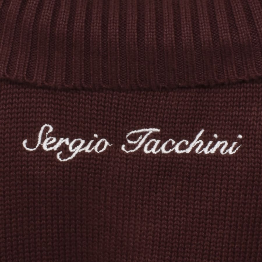 Image number 5 for Sergio Tacchini Bruni Knit Cardigan Brown