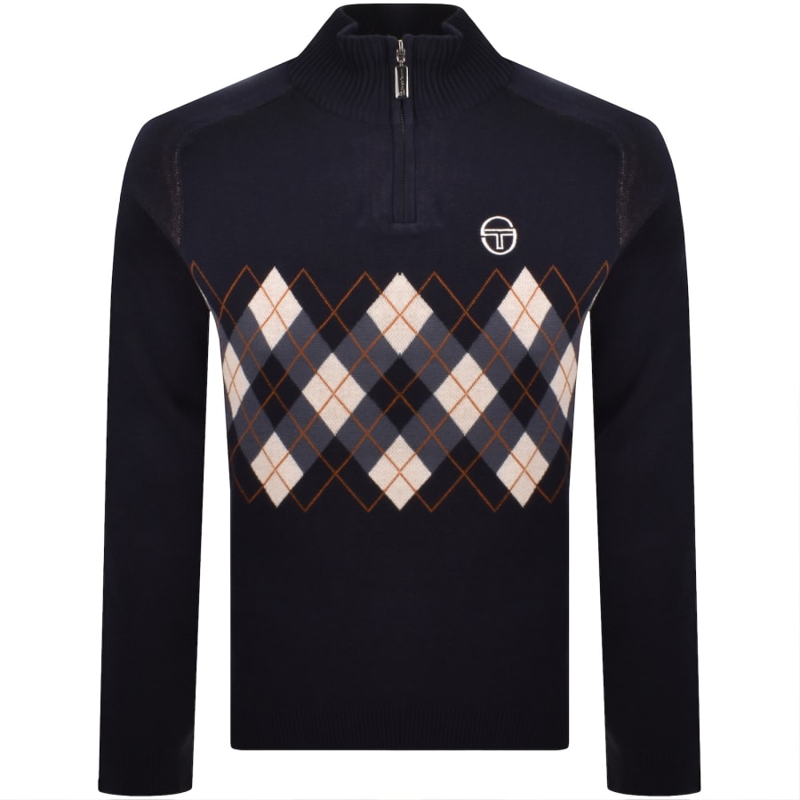 Image number 1 for Sergio Tacchini Sangro Quarter Zip Jumper Navy