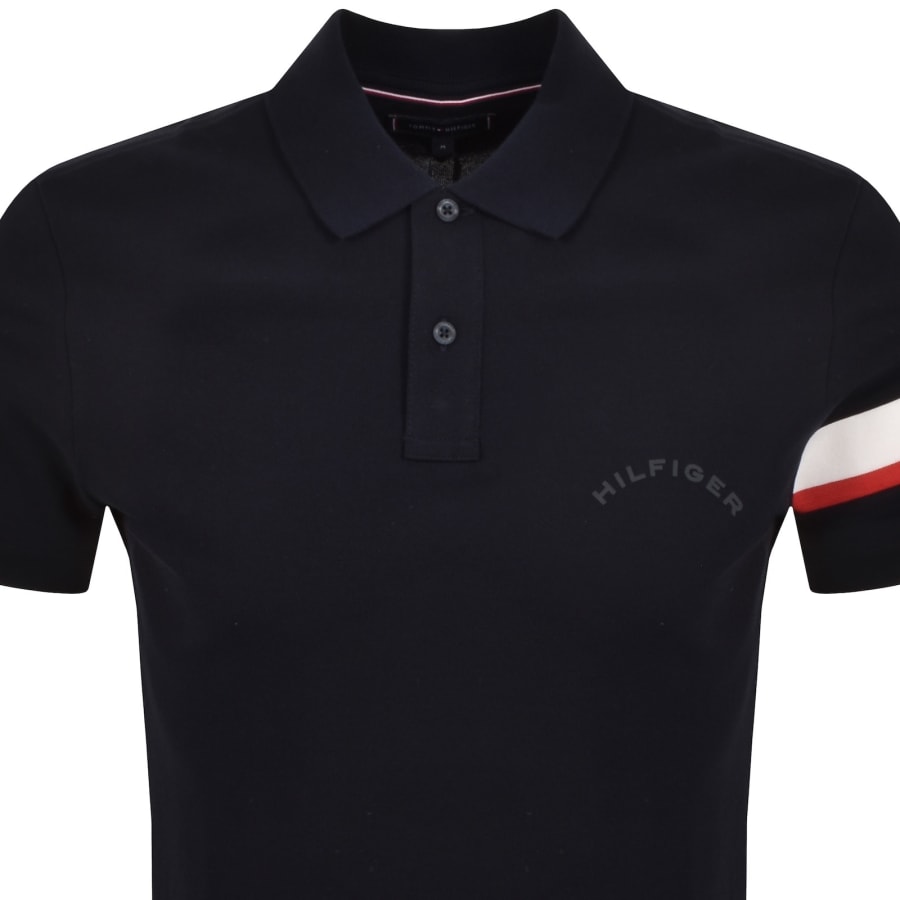 Image number 2 for Tommy Hilfiger Sleeve Tape Polo T Shirt Desert Sky