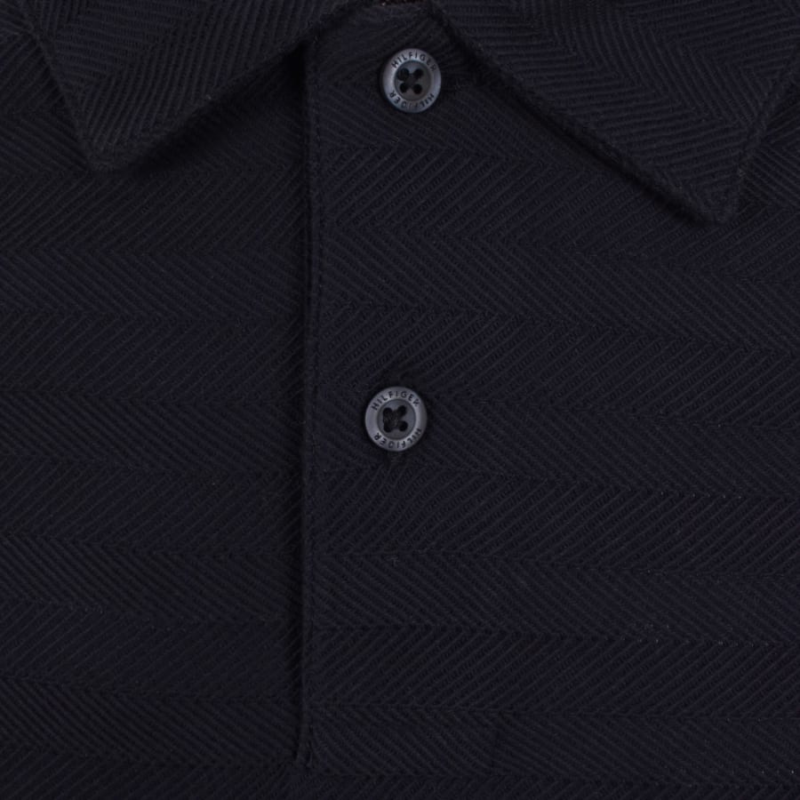 Image number 4 for Tommy Hilfiger Herringbone Polo T Shirt Navy