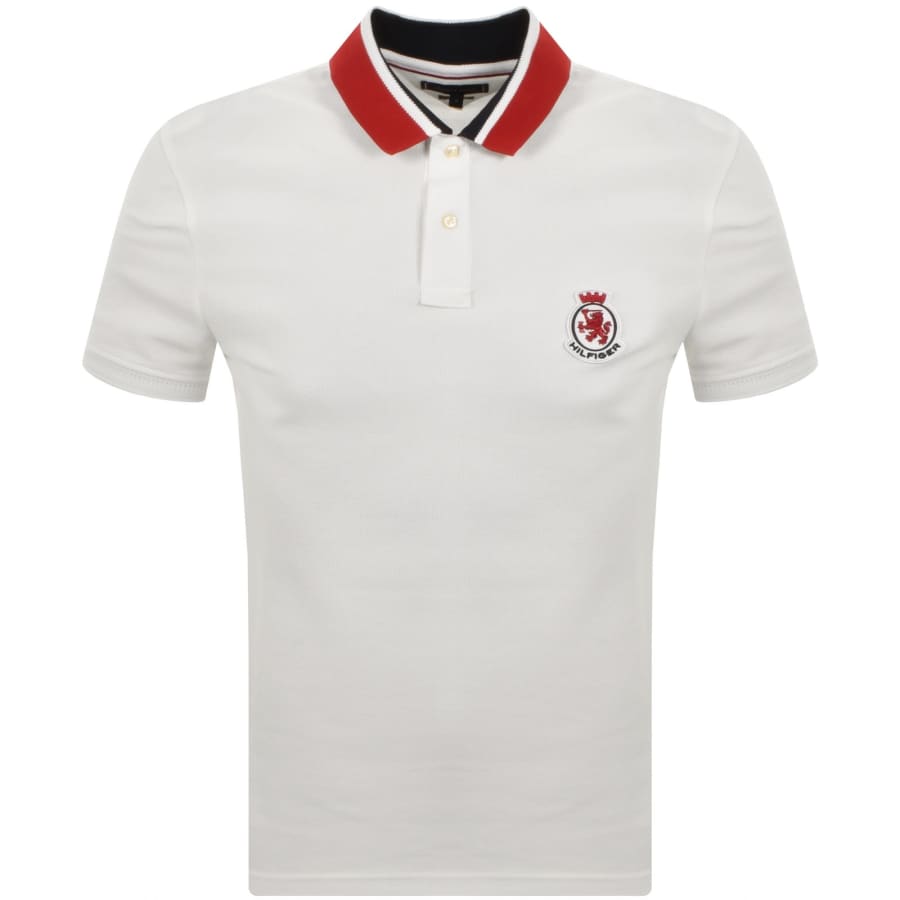 Image number 1 for Tommy Hilfiger Herringbone Collar Polo White