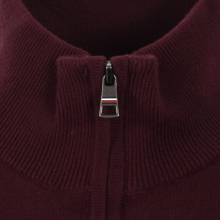 Image number 4 for Tommy Hilfiger Quarter Zip Jumper Burgundy