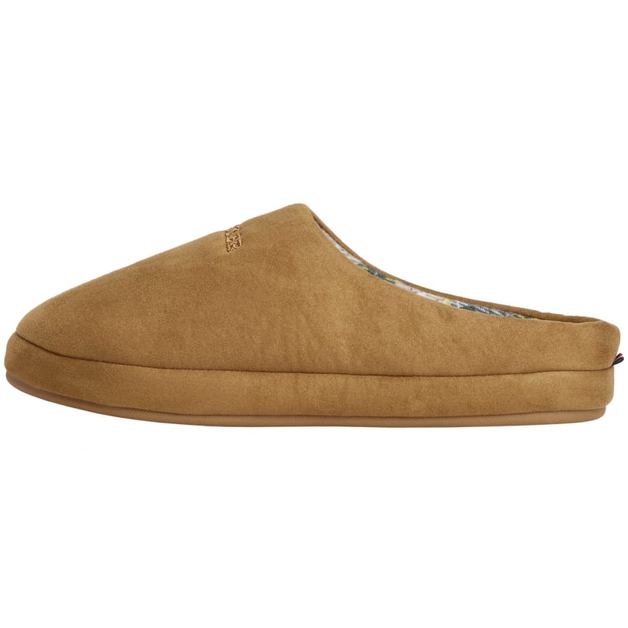 Image number 2 for Tommy Hilfiger Check Lined Slippers Khaki