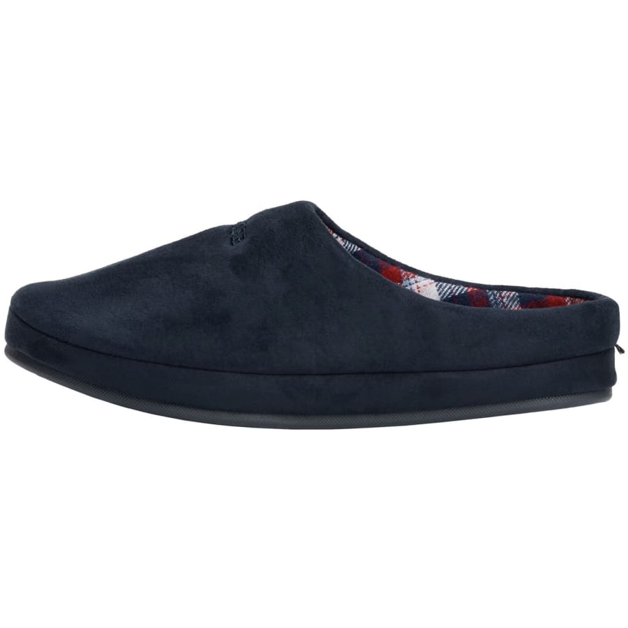 Image number 2 for Tommy Hilfiger Check Lined Slippers Navy