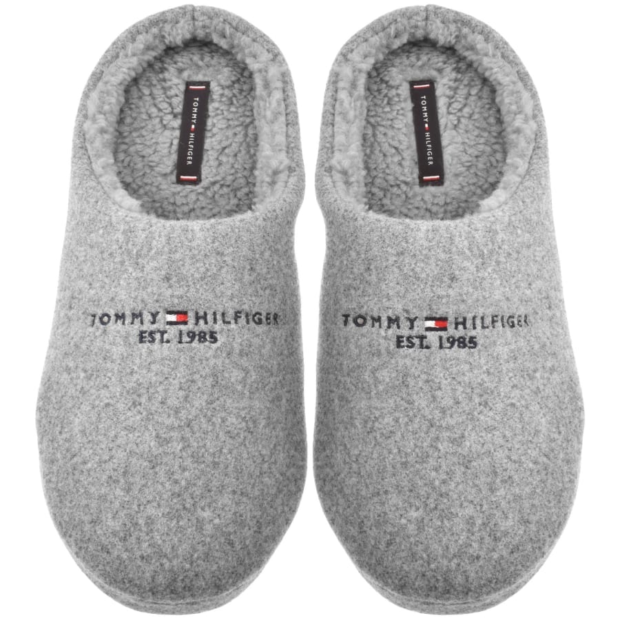 Image number 1 for Tommy Hilfiger Felt Slippers Universal Grey