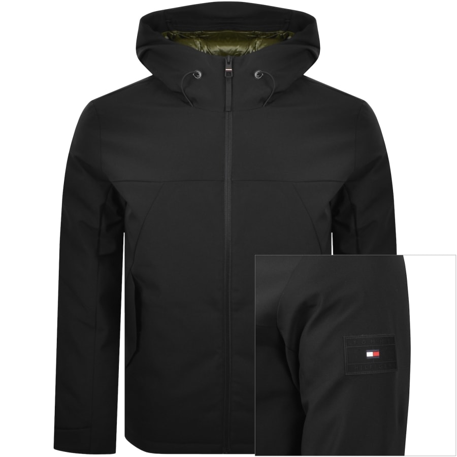 Image number 1 for Tommy Hilfiger Hooded Padded Jacket Black