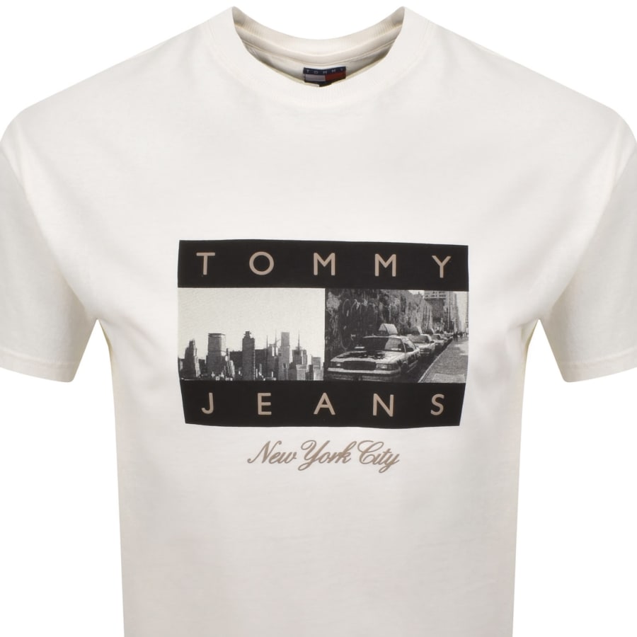 Image number 2 for Tommy Jeans Photo Flag T Shirt Ecru