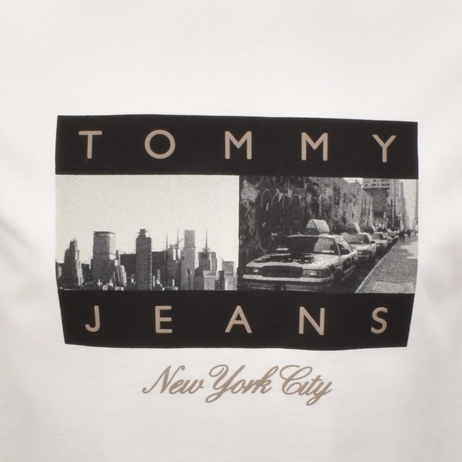 Image number 3 for Tommy Jeans Photo Flag T Shirt Ecru