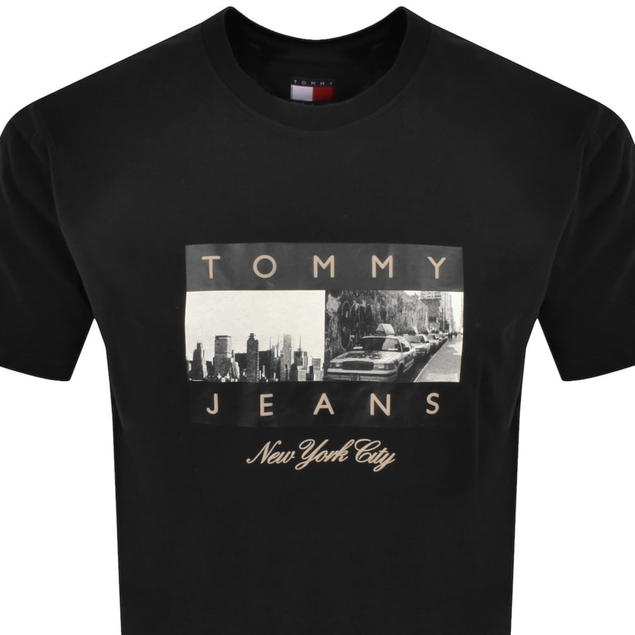 Image number 2 for Tommy Jeans Photo Flag T Shirt Black
