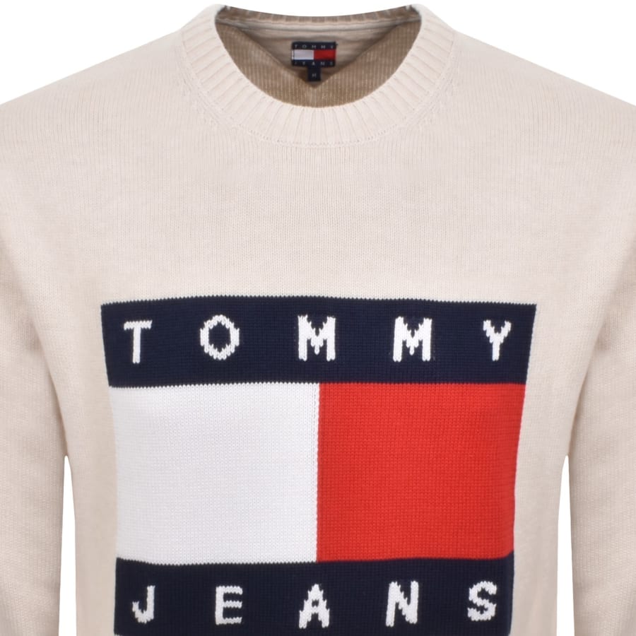 Image number 2 for Tommy Jeans Knit Jumper Cream