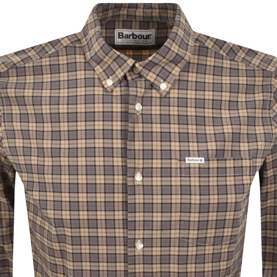Image number 2 for Barbour Lomond Tailored Tartan Shirt Beige