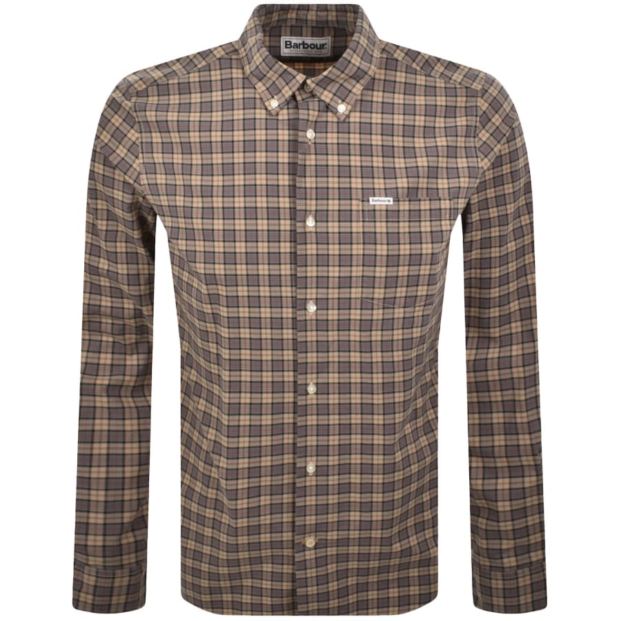 Image number 1 for Barbour Lomond Tailored Tartan Shirt Beige