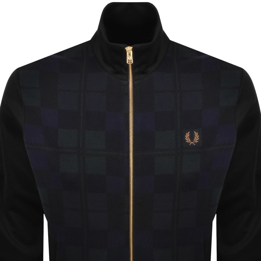 Image number 2 for Fred Perry Knitted Front Track Jacket Black
