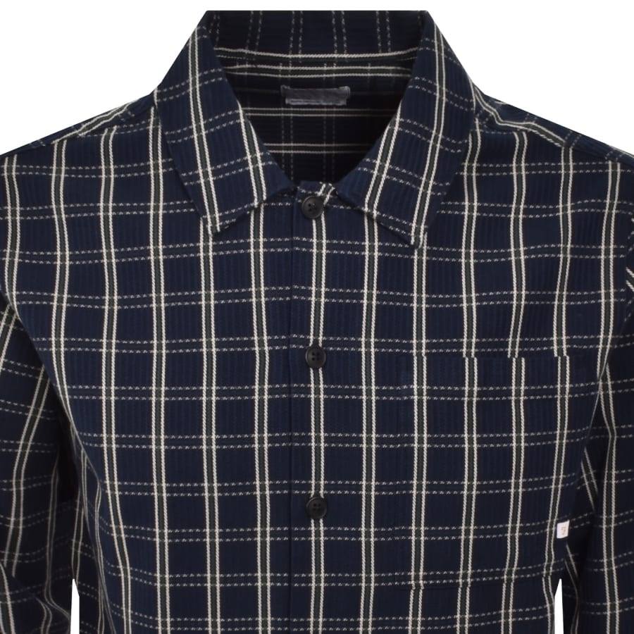 Image number 2 for Farah Wallasey Check Over Shirt Navy