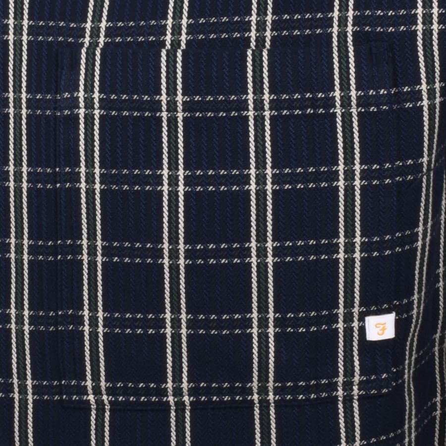 Image number 3 for Farah Wallasey Check Over Shirt Navy