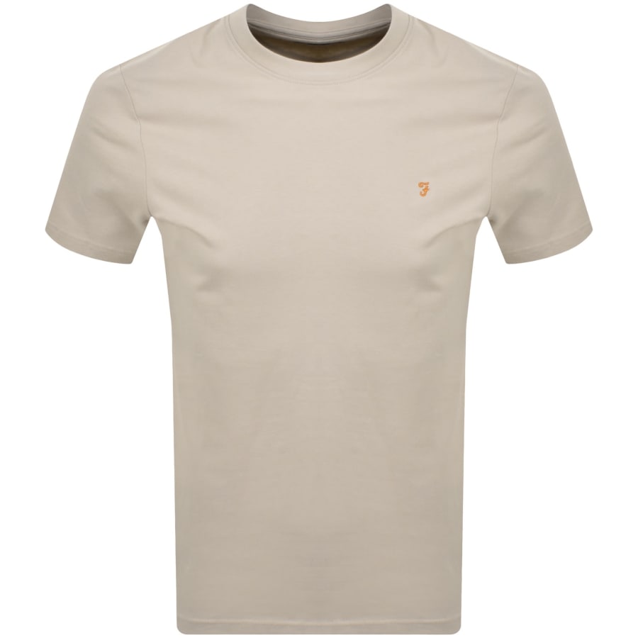 Image number 1 for Farah Danny T Shirt White Smoke Beige