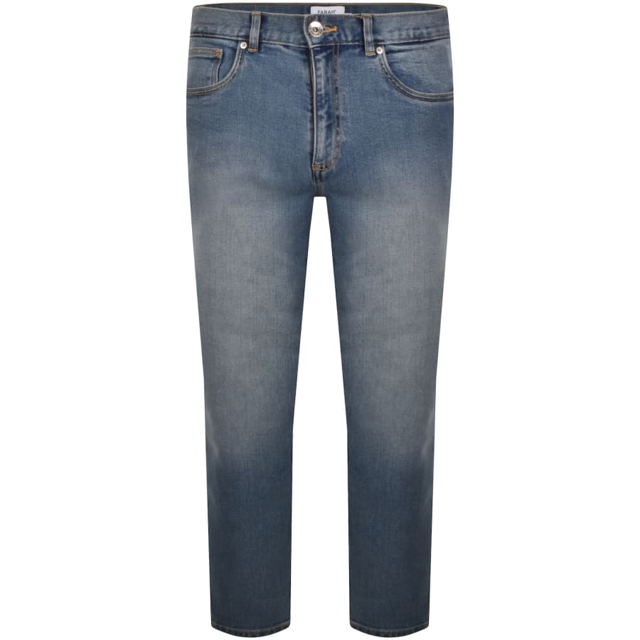 Image number 2 for Farah Elm Mid Wash Slim Fit Jeans Blue