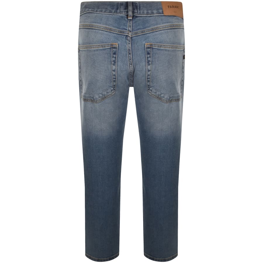 Image number 3 for Farah Elm Mid Wash Slim Fit Jeans Blue