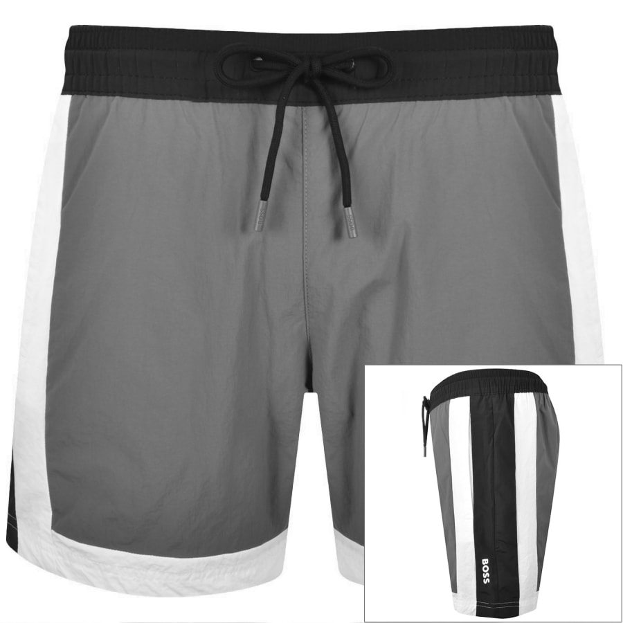 Image number 1 for BOSS Remy Swim Shorts Dark Grey