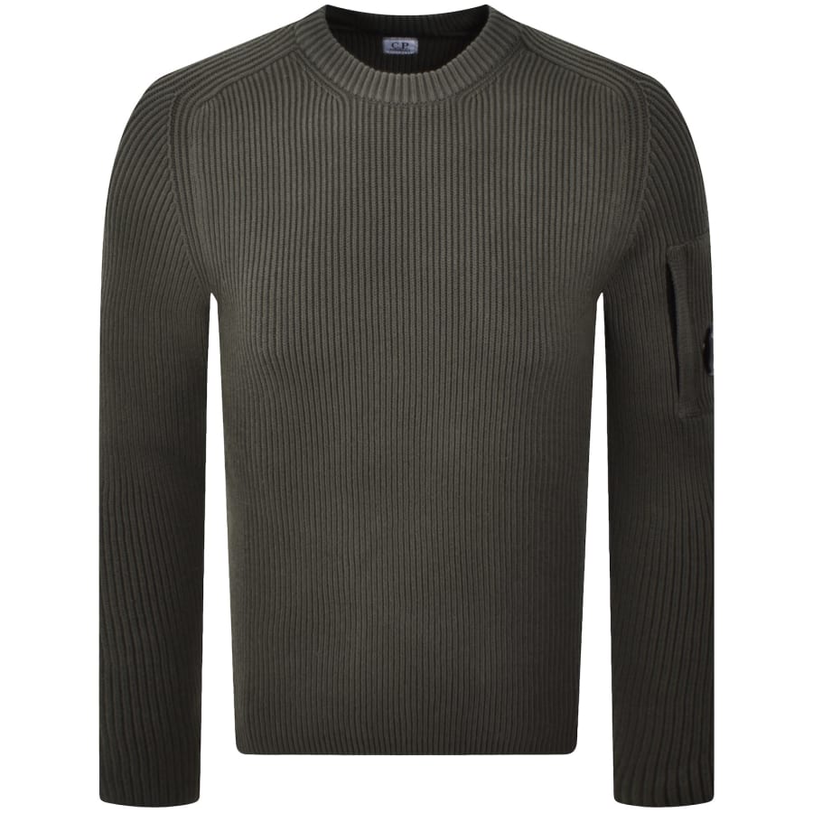 Image number 2 for CP Company Rib Knit Jumper Grey