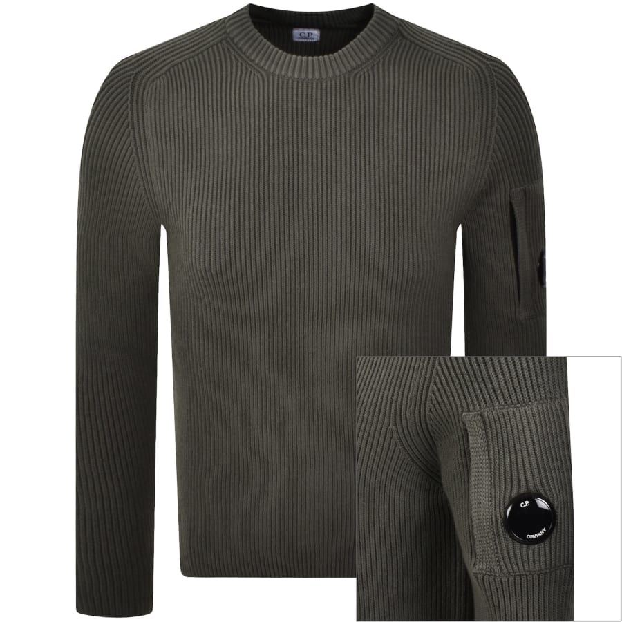Image number 1 for CP Company Rib Knit Jumper Grey