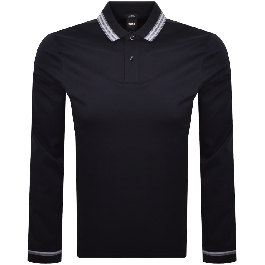 Image number 1 for BOSS H Pleins Slim Fit Polo T Shirt Navy