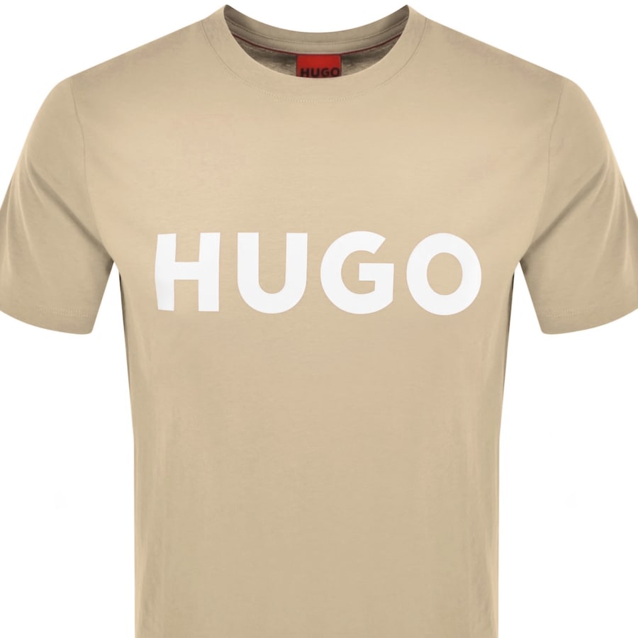 Image number 2 for HUGO Dulivio Crew Neck T Shirt Beige