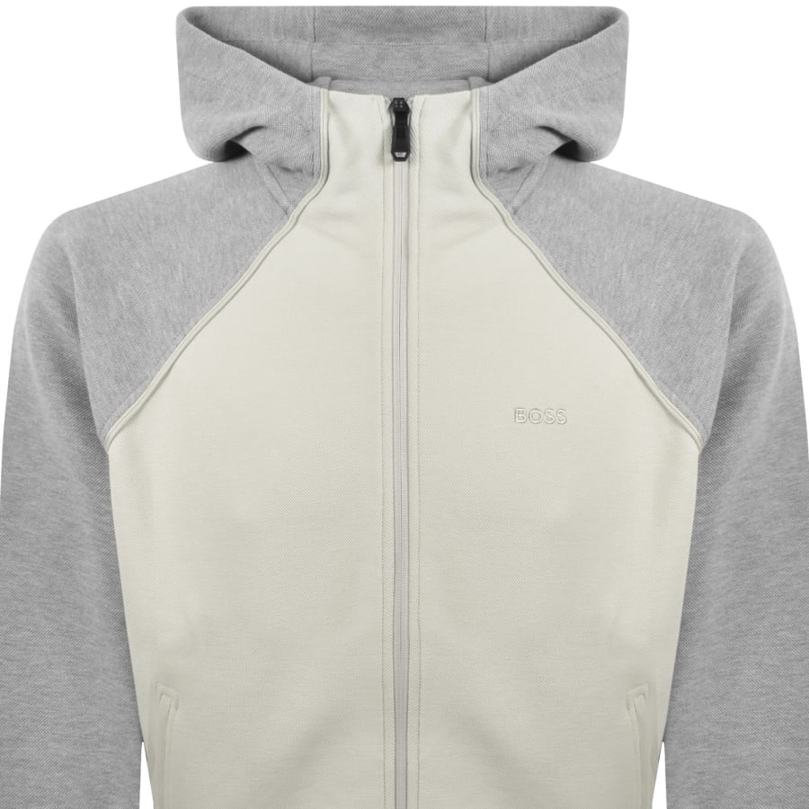 Image number 2 for BOSS Saggy Full Zip Hoodie Light Beige