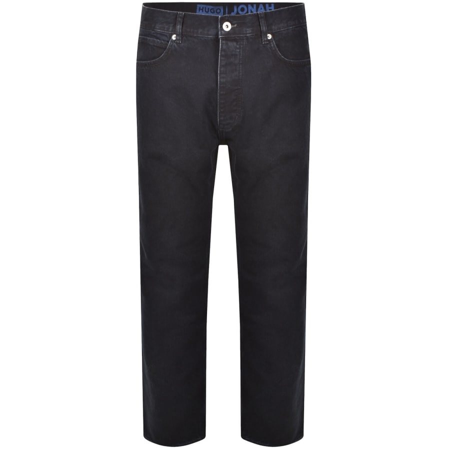 Image number 2 for HUGO Blue Straight Fit Jonah Dark Blue Jeans