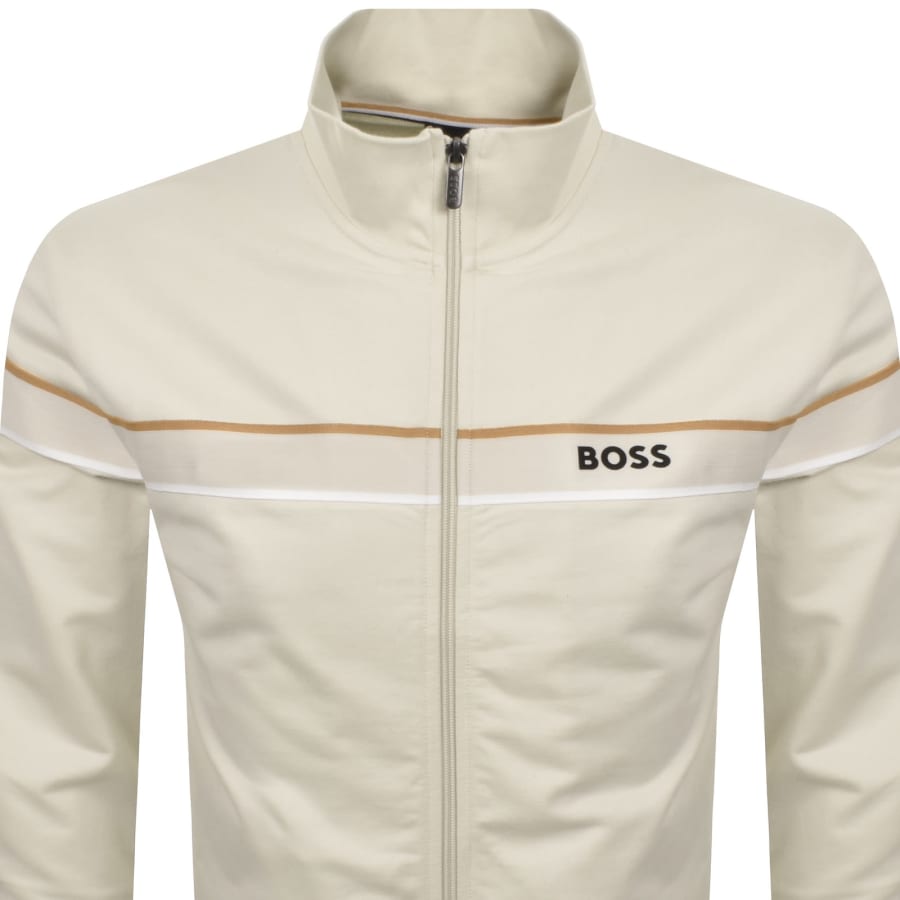 Image number 2 for BOSS Iconic Zip Sweatshirt Cream