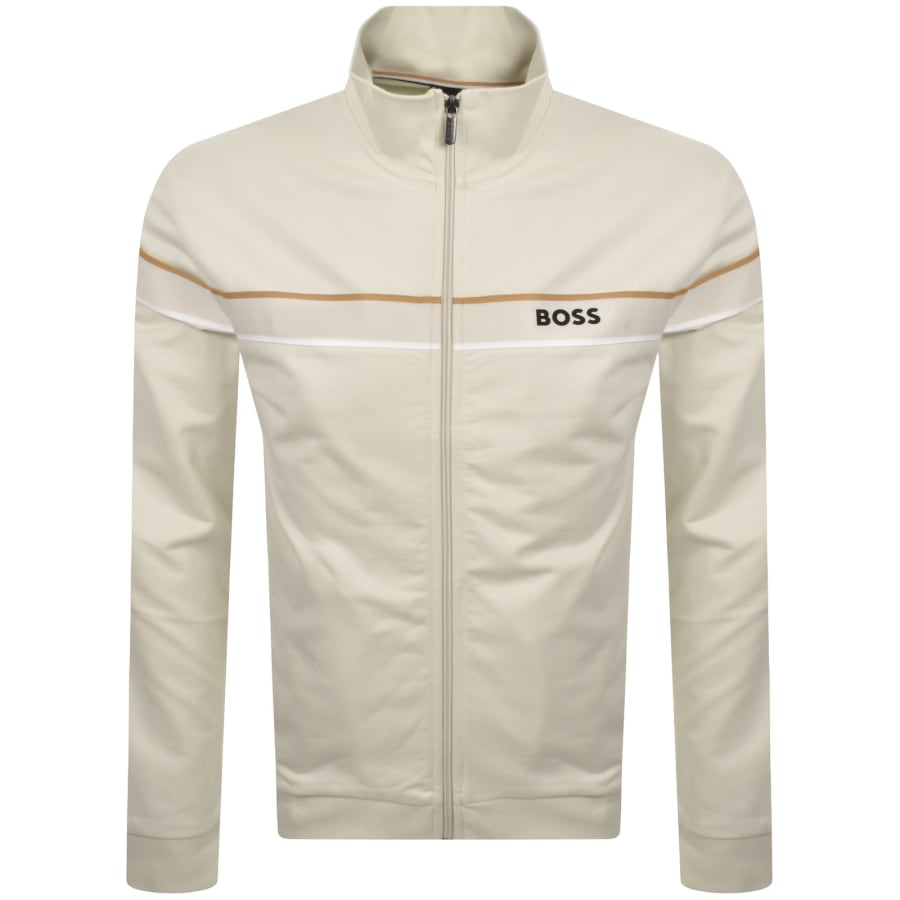 Image number 1 for BOSS Iconic Zip Sweatshirt Cream