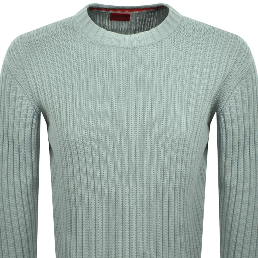 Image number 2 for HUGO Sribben Knit Jumper Green