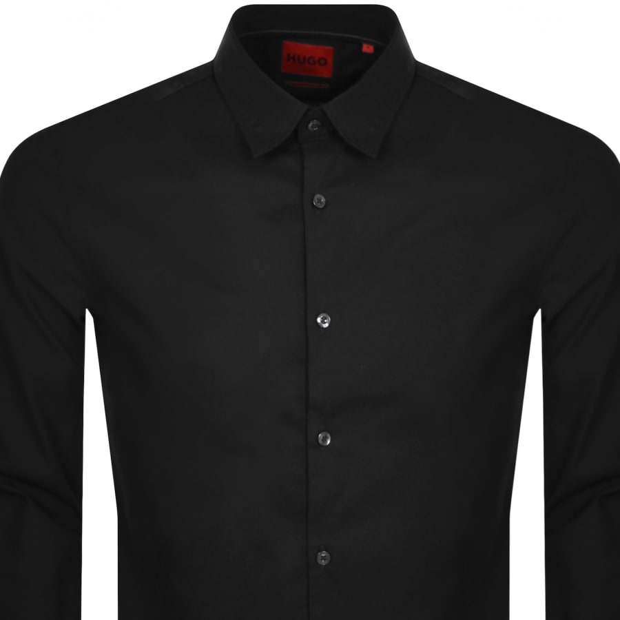 Image number 2 for HUGO Long Sleeved Ermo Shirt Black