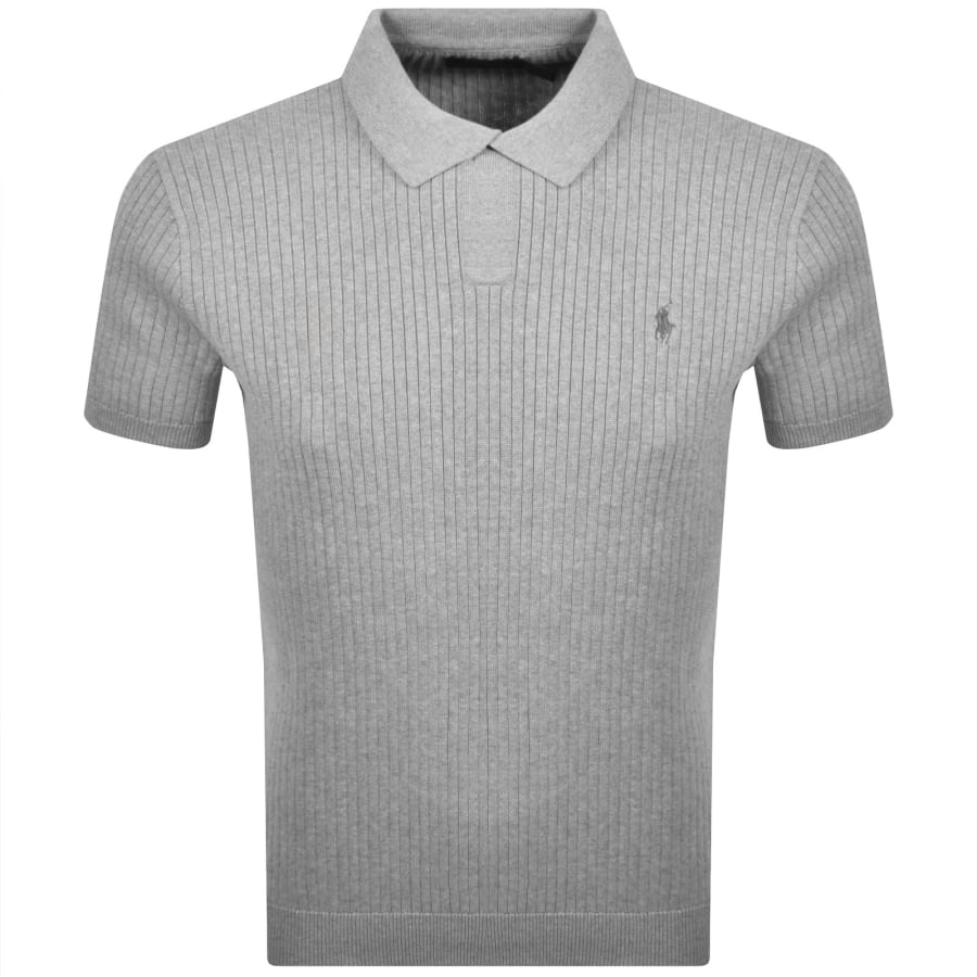 Image number 1 for Ralph Lauren Knit Polo T Shirt Grey