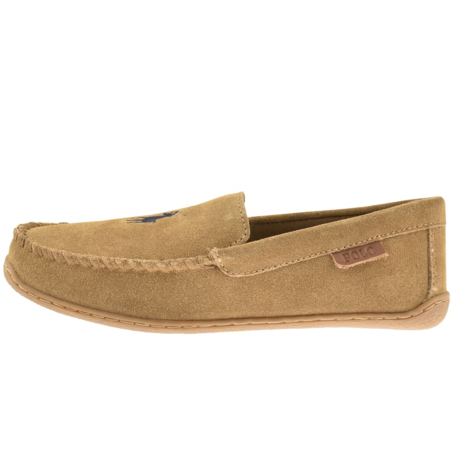 Image number 2 for Ralph Lauren Brenan Slippers Natural Brown
