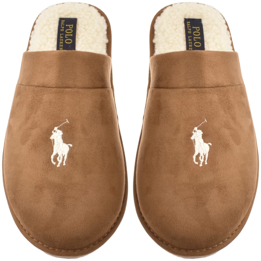 Image number 1 for Ralph Lauren Klarence Slippers Brown