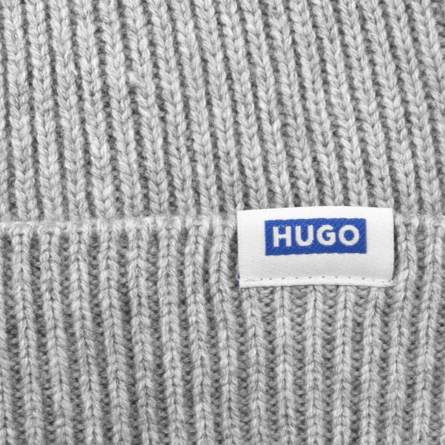 Image number 3 for HUGO Blue Xiav Beanie Hat Grey