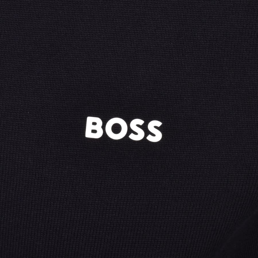Image number 3 for BOSS Ever X Quarter Zip Jumper Navy