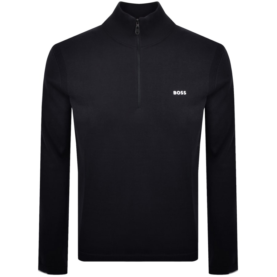 Image number 1 for BOSS Ever X Quarter Zip Jumper Navy