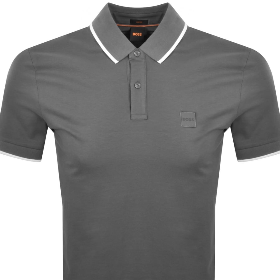 Image number 2 for BOSS Passertip Polo T Shirt Grey
