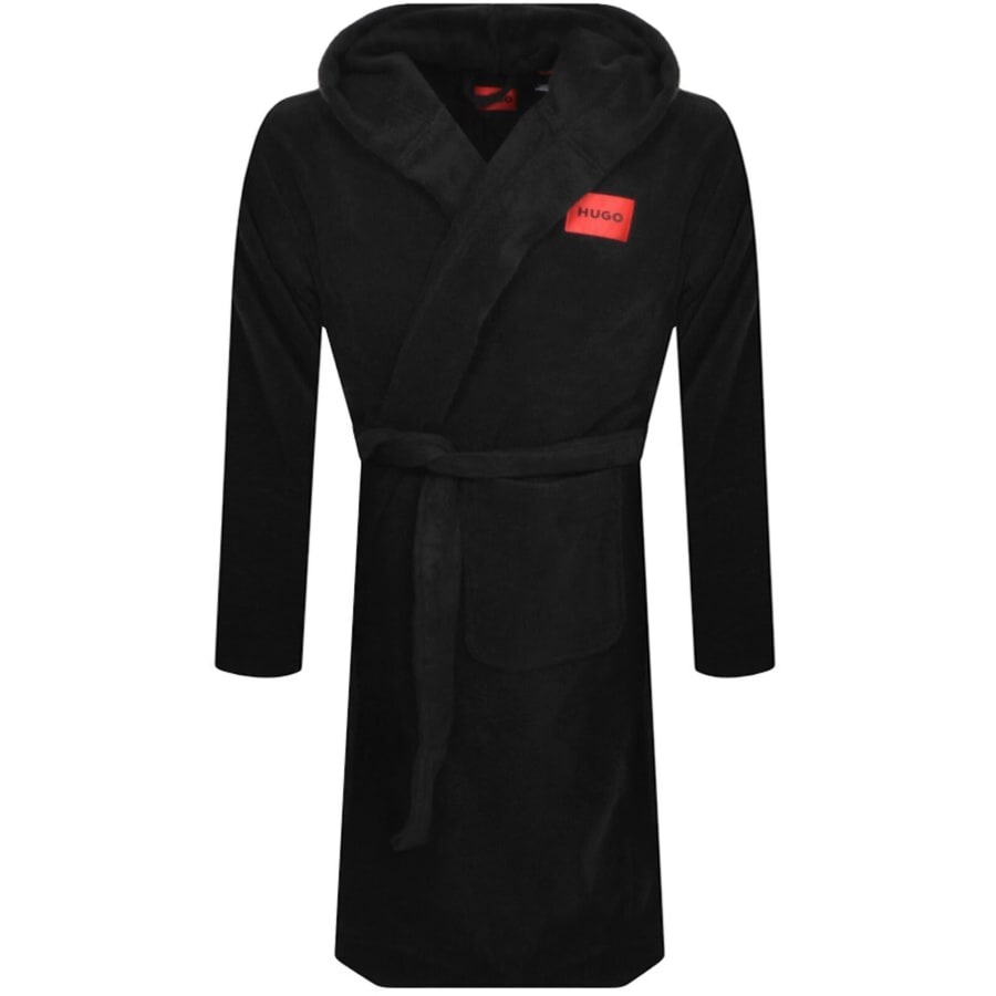 Image number 1 for HUGO Terry Dressing Gown Black