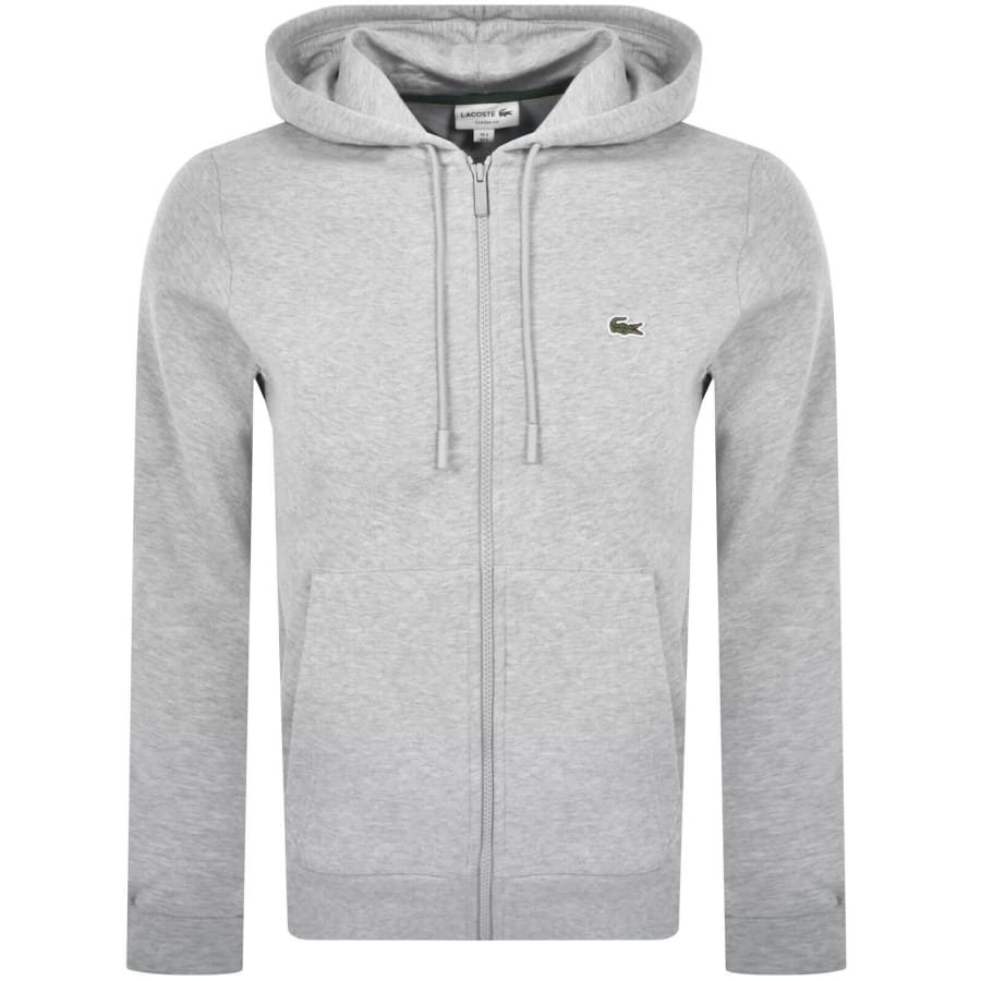 Image number 2 for Lacoste Full Zip Hooded Tracksuit Grey